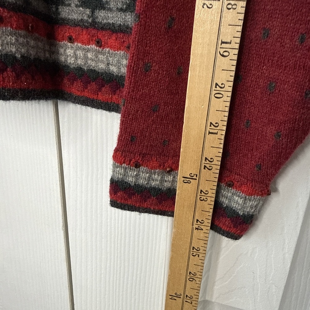 NWT Vintage Woolrich Fair Isle Cardigan Sweater Large Wool Noel Christmas Trees - Picture 12 of 12